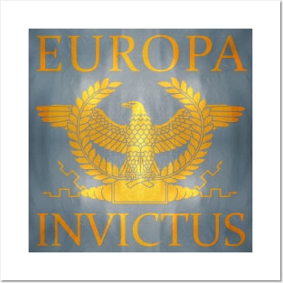 Europa Invictus - Gold Eagle on Steel Posters and Art